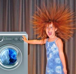 Vaskemaskinen får elektrisk støt