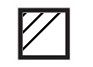 Quadrat mit drei diagonalen Linien