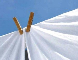 Beyaz çamaşırların kurutulması