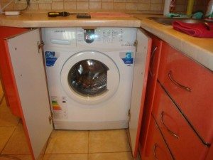 installation of a built-in washing machine