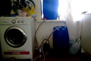 installation av en tvättmaskin utan vatten