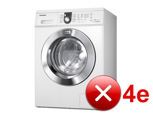 Klaida 4e „Sumsung“ skalbimo mašinoje