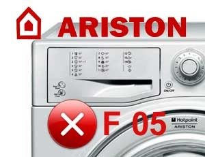 Klaida f05 skalbimo mašinoje „Ariston“