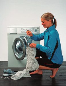 lavando sapatos na máquina
