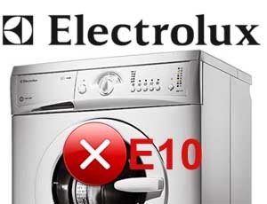 Klaidos kodas E10 „Electrolux“ skalbimo mašinoje