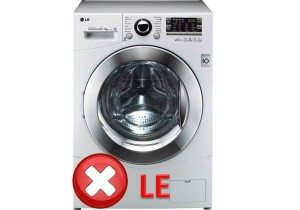 DTC LE ir 1E „LG“ skalbimo mašinoje