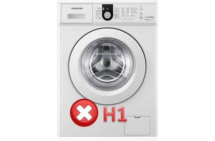 feil h1 i Samsung vaskemaskin
