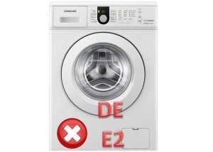 DE e2 klaidos Samsung skalbimo mašinoje