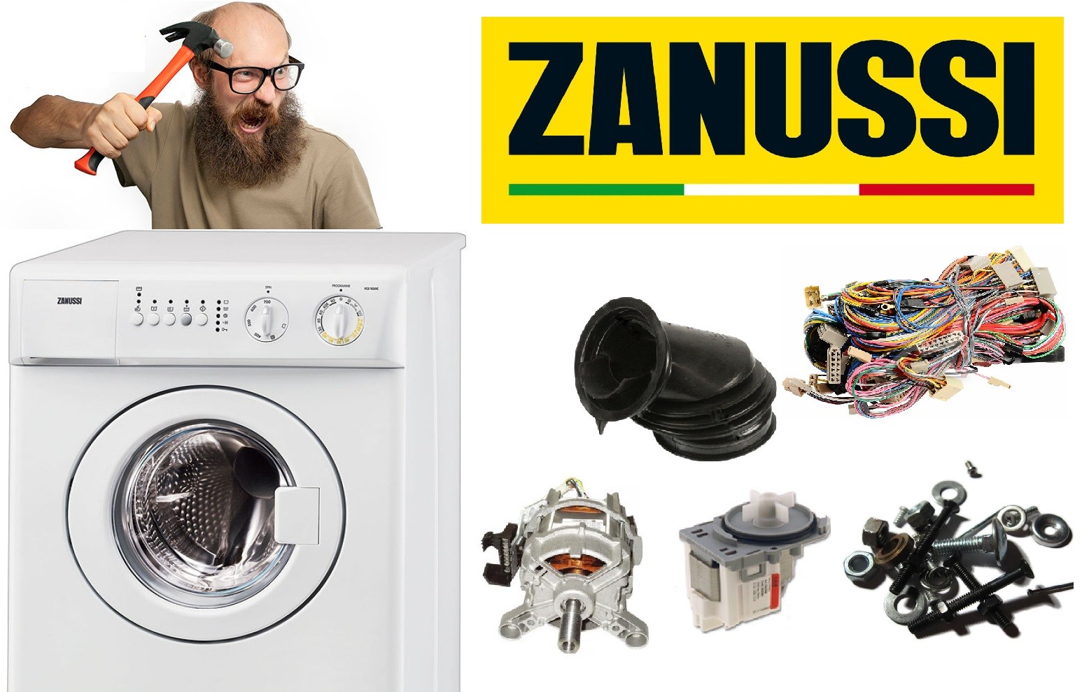 Zanussi skalbimo mašinos išmontavimas