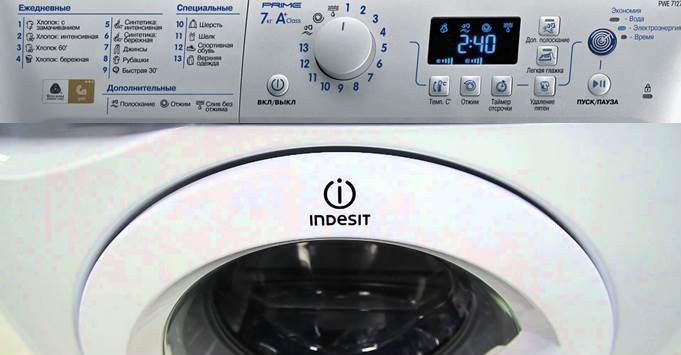 režimai skalbimo mašinoje Indesit