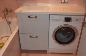 Furniture for the washing machine in the bathroom