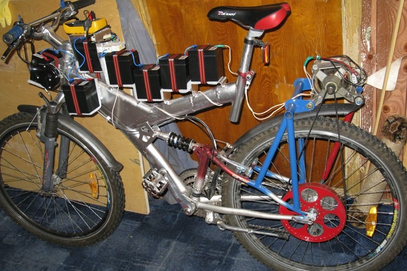 batteries sur un vélo