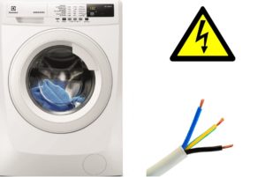 seção transversal do fio para conectar uma máquina de lavar