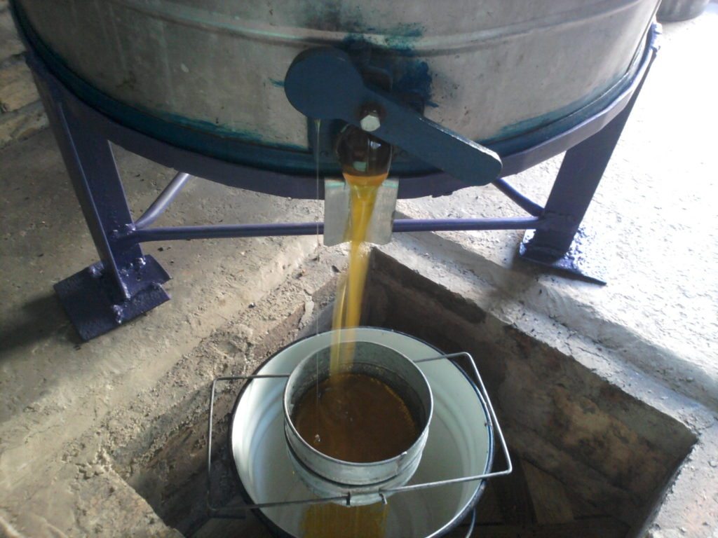 vidange de l'extracteur de miel