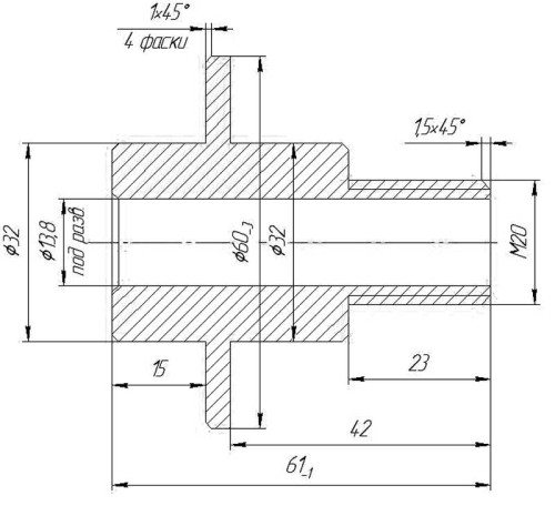 drawing for making a flange