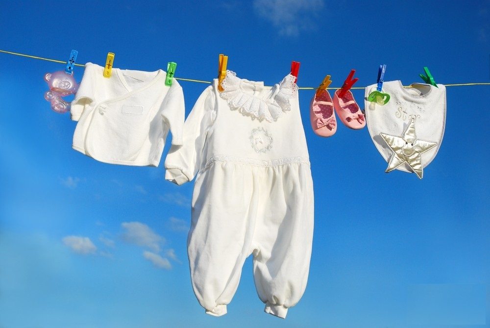 drying baby's clothes