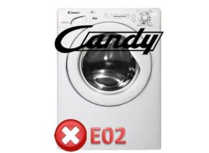 Erreur E02 dans la machine à laver Candy