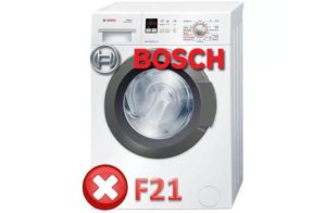 Error F21 en una lavadora Bosch