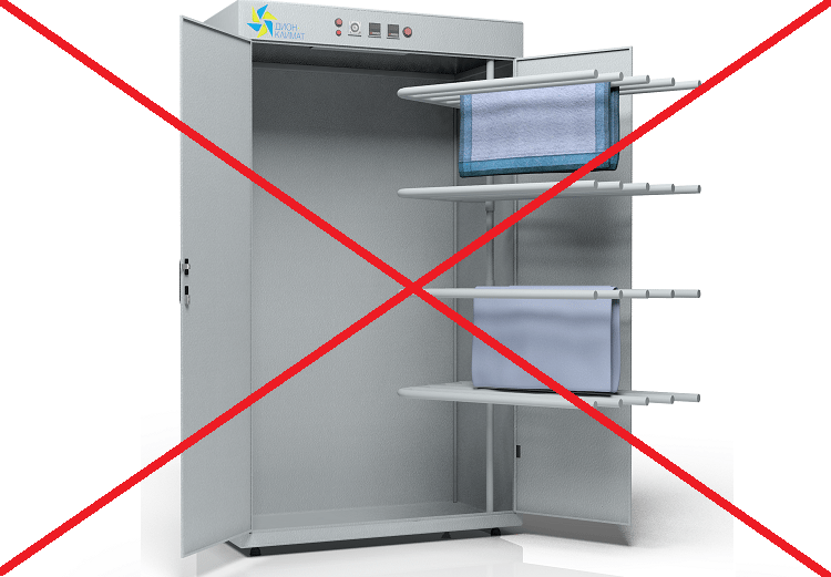 drying cabinets cannot be used