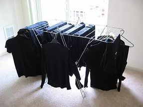 drying black clothes