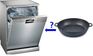 Maaari bang hugasan ang isang cast iron frying pan sa dishwasher?