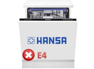 Error E4 on Hansa dishwasher