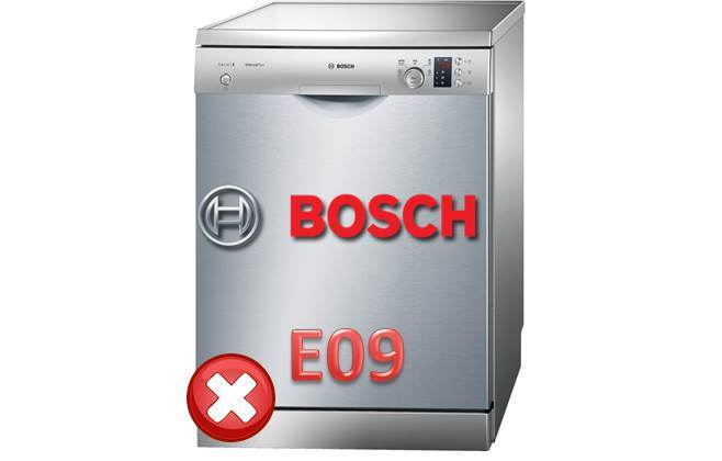 error E09 en lavavajillas Bosch