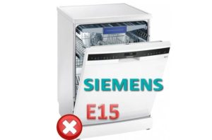 error E15 sa mga dishwasher ng Siemens