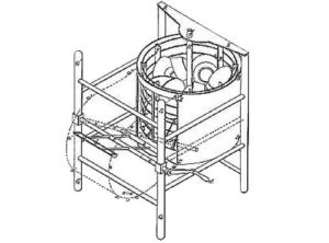 desenho da primeira máquina de lavar louça do mundo