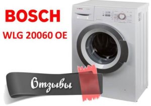 Mga pagsusuri sa washing machine ng Bosch WLG 20060 OE