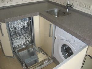¿Dónde debería estar el lavavajillas en una cocina esquinera?
