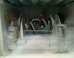 espuma en el lavavajillas