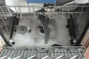 Why is there foam left in the dishwasher?