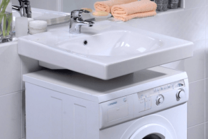 ซิงค์ล้างจานมีท่อระบายน้ำด้านข้างสำหรับเครื่องซักผ้า