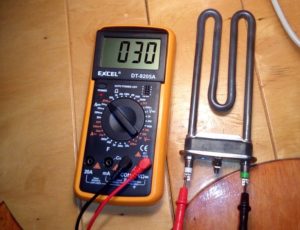 check the heating element with a multimeter