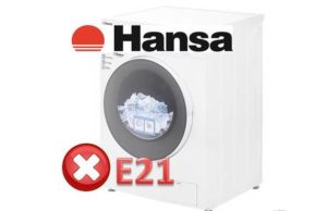 Eroare E21 la mașina de spălat Hansa