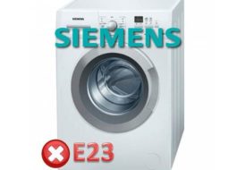 Erro E23 em uma máquina de lavar Siemens