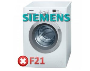 Error F21 sa isang Siemens washing machine