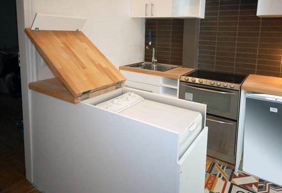 hvordan man installerer en top-loading vaskemaskine i køkkenet