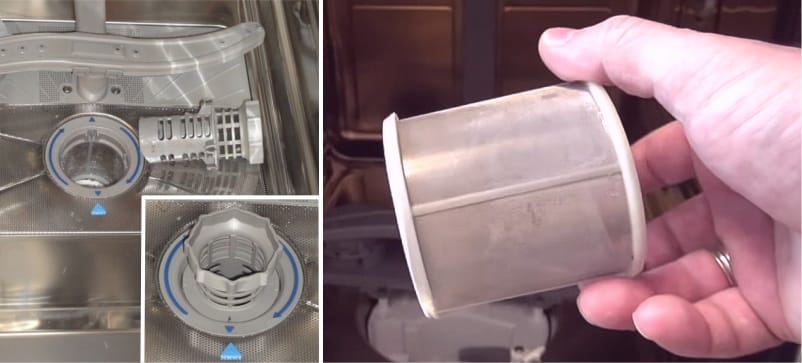 Regulāri tīriet trauku mazgājamās mašīnas filtru