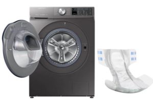 Vad ska man göra om man tvättar en blöja med annat i tvättmaskinen