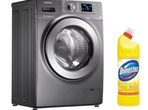 Is it possible to add Domestos to the washing machine?