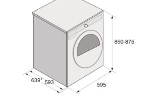 Dimensões da secadora de roupas