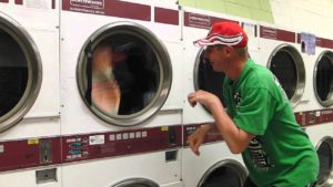 It’s easier to wash a bunch of laundry at once in the laundry room 