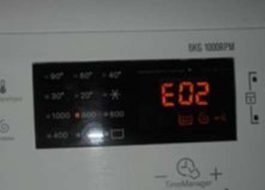 Error E02 sa Electrolux washing machine