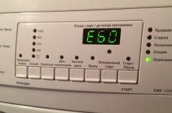 Error E60 en una lavadora Electrolux