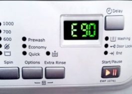 Ralat E90 dalam mesin basuh Electrolux