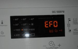EFO грешка в пералня Electrolux