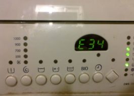 שגיאה E34 במכונת הכביסה של אלקטרולוקס