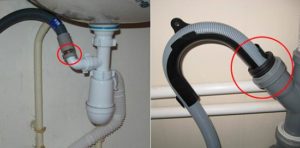check the reliability of the drain hose connection point 2